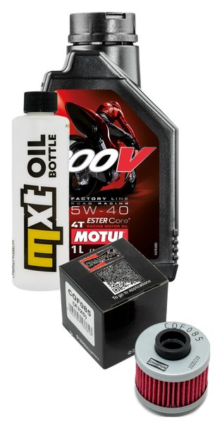 Inspektionspaket 1L 5W-40 + Ölfilter + 1x Zündkerze für Peugeot Citystar LC Satelis 2 125 ccm