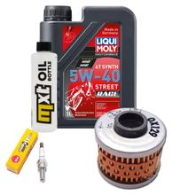 Kit d'inspection 1L 5W-40 + filtre à huile + 1x bougie pour Peugeot Citystar LC Satelis 2 125 ccm
