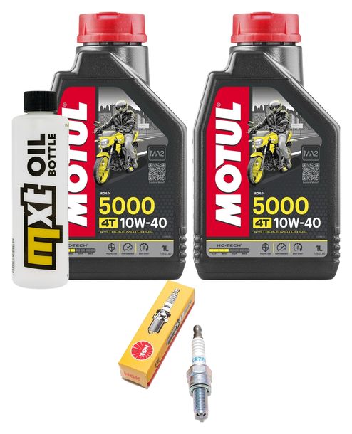 Inspektionspaket 2L 10W-40 + Ölfilter + 1x Zündkerze für Peugeot Elystar Jet-Force Kompressor 125 / 150 ccm