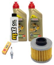 Paquete de inspección 2L 10W-40 + filtro de aceite + 1x bujía para Peugeot Elystar Jet-Force Kompressor 125 / 150 ccm