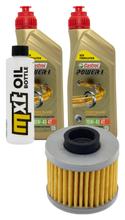 Inspektionspaket 2L 10W-40 + Ölfilter + 1x Zündkerze für Peugeot Elystar Jet-Force Kompressor 125 / 150 ccm