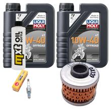 Pacchetto di ispezione 2L 10W-40 + filtro olio + 1x candela per Peugeot Elystar Jet-Force Kompressor 125 / 150 ccm
