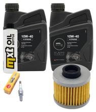 Inspection package 2L 10W-40 + oil filter + 1x spark plug for Peugeot Elystar Jet-Force Kompressor 125 / 150 ccm