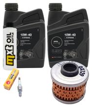 Paquete de inspección 2L 10W-40 + filtro de aceite + 1x bujía para Peugeot Elystar Jet-Force Kompressor 125 / 150 ccm