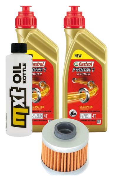 Inspection package 2L 5W-40 + oil filter + 1x spark plug for Peugeot Geopolis Satelis 125 ccm