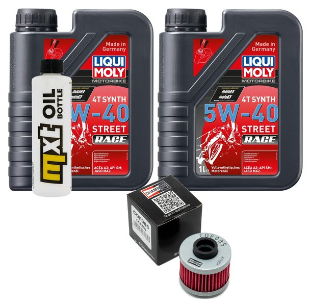 Inspektionspaket 2L 5W-40 + Ölfilter + 1x Zündkerze für Peugeot Geopolis Satelis 125 ccm