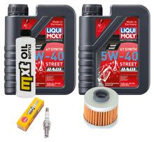 Inspection package 2L 5W-40 + oil filter + 1x spark plug for Peugeot Geopolis Satelis 125 ccm