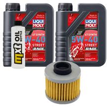 Inspektionspaket 2L 5W-40 + Ölfilter + 1x Zündkerze für Peugeot Geopolis Satelis 125 ccm