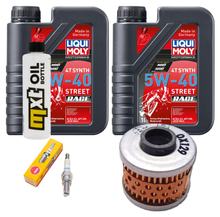 Inspektionspaket 2L 5W-40 + Ölfilter + 1x Zündkerze für Peugeot Geopolis Satelis 125 ccm