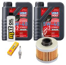 Inspektionspaket 2L 5W-40 + Ölfilter + 1x Zündkerze für Peugeot Geopolis Satelis 125 ccm