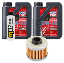 Kit d'inspection 2L 5W-40 + filtre à huile + 1x bougie pour Peugeot Geopolis Satelis 125 ccm