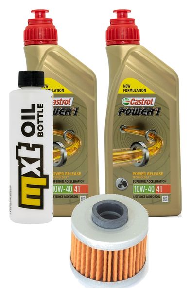 Kit d'inspection 2L 10W-40 + filtre à huile + 1x bougie pour Peugeot Jet-Force 125 ccm