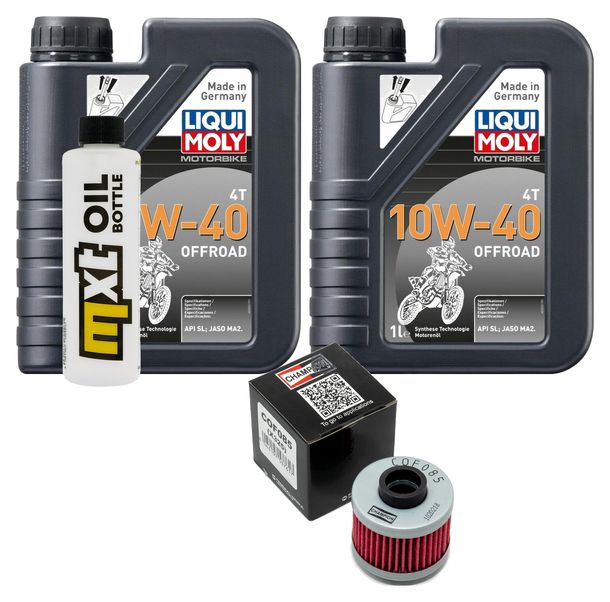 Pacchetto di ispezione 2L 10W-40 + filtro olio + 1x candela per Peugeot Jet-Force 125 ccm