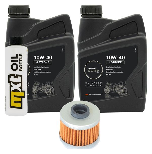 Kit d'inspection 2L 10W-40 + filtre à huile + 1x bougie pour Peugeot Jet-Force 125 ccm