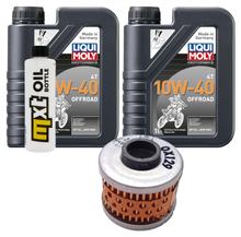 Kit d'inspection 2L 10W-40 + filtre à huile + 1x bougie pour Peugeot Jet-Force 125 ccm