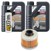 Kit d'inspection 2L 10W-40 + filtre à huile + 1x bougie pour Peugeot Jet-Force 125 ccm