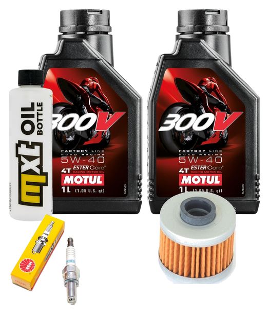 Inspektionspaket 2L 5W-40 + Ölfilter + 1x Zündkerze für Peugeot Satelis Kompressor 125 ccm