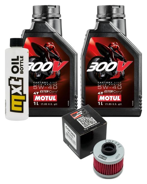 Inspektionspaket 2L 5W-40 + Ölfilter + 1x Zündkerze für Peugeot Satelis Kompressor 125 ccm
