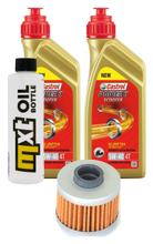 Kit d'inspection 2L 5W-40 + filtre à huile + 1x bougie pour Peugeot Satelis Kompressor 125 ccm