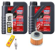 Inspectiepakket 2L 5W-40 + Oliefilter + 1x Bougie voor Peugeot Satelis Compressor 125 cc