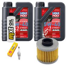 Paquete de inspección 2L 5W-40 + filtro de aceite + 1x bujía para Peugeot Satelis Kompressor 125 ccm