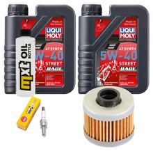Paquete de inspección 2L 5W-40 + filtro de aceite + 1x bujía para Peugeot Satelis Kompressor 125 ccm