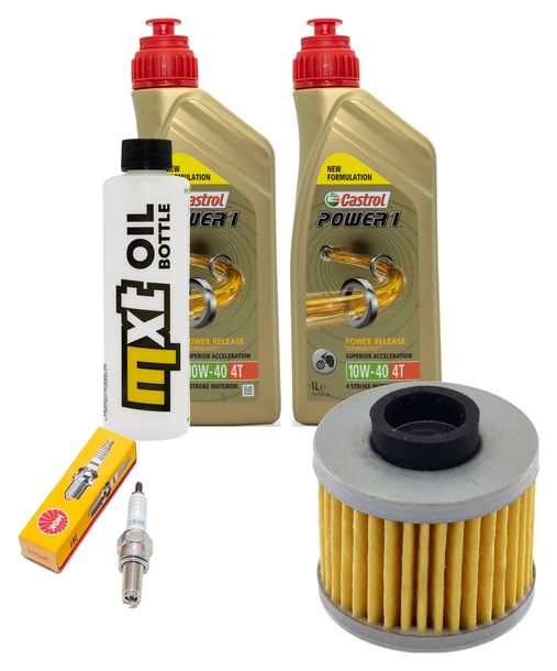 Paquete de inspección 2L 10W-40 + filtro de aceite + 1x bujía para Peugeot Elyseo 150 ccm