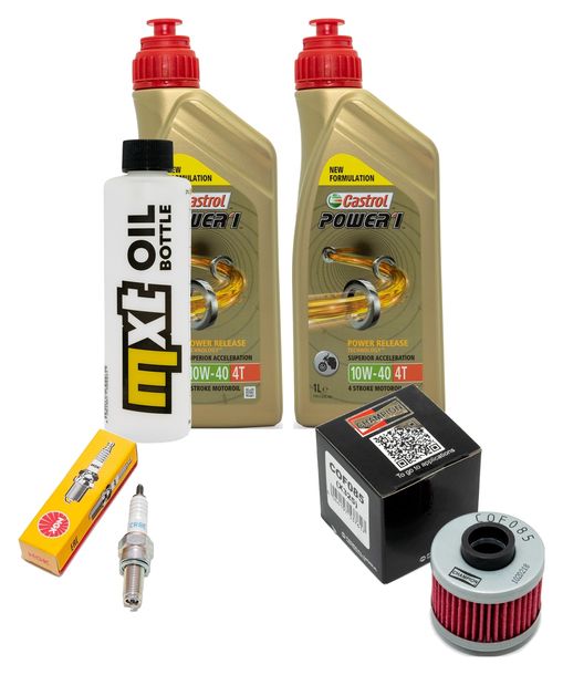 Inspektionspaket 2L 10W-40 + Ölfilter + 1x Zündkerze für Peugeot Elyseo 150 ccm