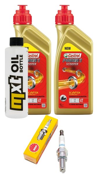 Inspection package 2L 5W-40 + oil filter + 1x spark plug for Peugeot Satelis 250 ccm
