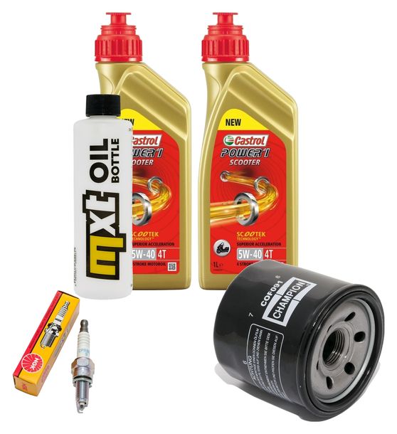 Inspektionspaket 2L 5W-40 + Ölfilter + 1x Zündkerze für Peugeot Metropolis 400 ccm