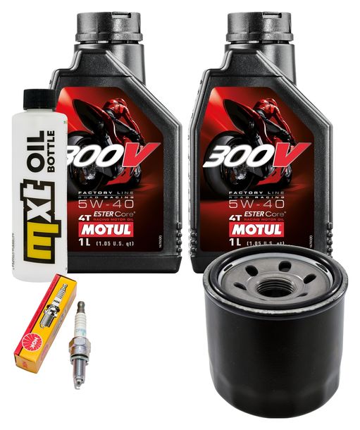 Pacchetto di ispezione 2L 5W-40 + filtro olio + 1x candela per Peugeot Metropolis 400 ccm