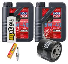Kit d'inspection 2L 5W-40 + filtre à huile + 1x bougie pour Peugeot Metropolis 400 ccm