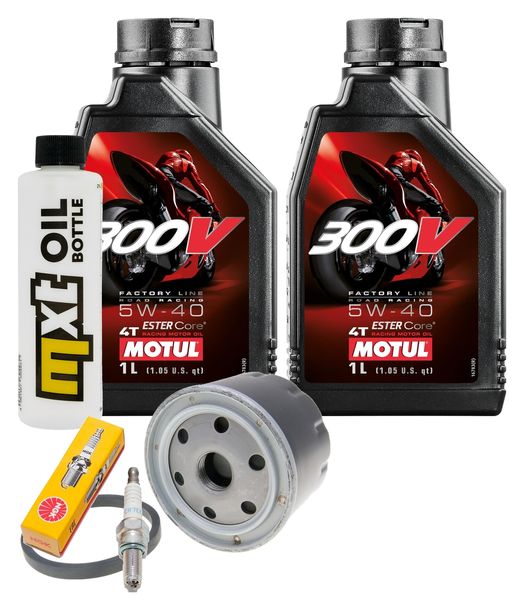 Inspektionspaket 2L 5W-40 + Ölfilter + 1x Zündkerze für Peugeot Satelis, Piaggio X9 400 / 500 ccm Bj. 2001