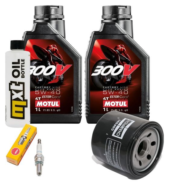 Inspektionspaket 2L 5W-40 + Ölfilter + 1x Zündkerze für Peugeot Satelis, Piaggio X9 400 / 500 ccm Bj. 2001