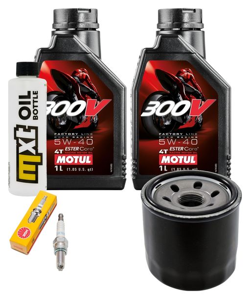 Inspektionspaket 2L 5W-40 + Ölfilter + 1x Zündkerze für Peugeot Satelis, Piaggio X9 400 / 500 ccm Bj. 2001