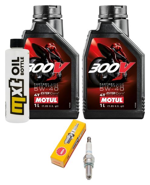 Inspektionspaket 2L 5W-40 + Ölfilter + 1x Zündkerze für Peugeot Satelis, Piaggio X9 400 / 500 ccm Bj. 2001