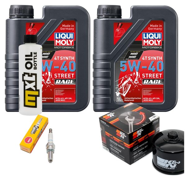 Inspektionspaket 2L 5W-40 + Ölfilter + 1x Zündkerze für Peugeot Satelis, Piaggio X9 400 / 500 ccm Bj. 2001
