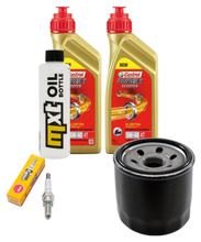 Pacchetto di ispezione 2L 5W-40 + filtro olio + 1x candela per Peugeot Satelis, Piaggio X9 400 / 500 ccm Anno 2001