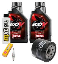 Pacchetto di ispezione 2L 5W-40 + filtro olio + 1x candela per Peugeot Satelis, Piaggio X9 400 / 500 ccm Anno 2001