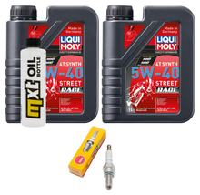 Inspectiepakket 2L 5W-40 + Oliefilter + 1x Bougie voor Peugeot Satelis, Piaggio X9 400 / 500 ccm Bj. 2001