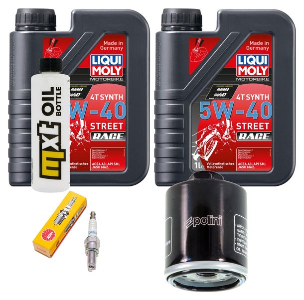 Inspektionspaket 2L 5W-40 + Ölfilter + 1x Zündkerze für Piaggio X7 Beverly RST 4V i.e. Carnaby, Vespa GTV 125 ccm