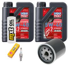 Paquete de inspección 2L 5W-40 + filtro de aceite + 1x bujía para Piaggio X7 Beverly RST 4V i.e. Carnaby, Vespa GTV 125 ccm