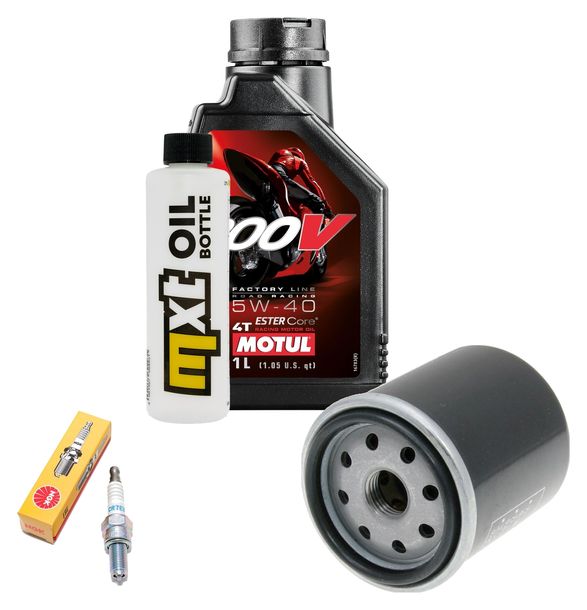 Pacchetto di ispezione 1L 5W-40 + filtro olio + 1x candela per Piaggio Fly 125 ccm