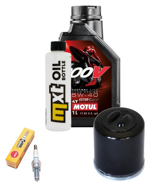 Kit d'inspection 1L 5W-40 + filtre à huile + 1x bougie pour Piaggio Fly 125 ccm