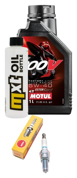 Kit d'inspection 1L 5W-40 + filtre à huile + 1x bougie pour Piaggio Fly 125 ccm