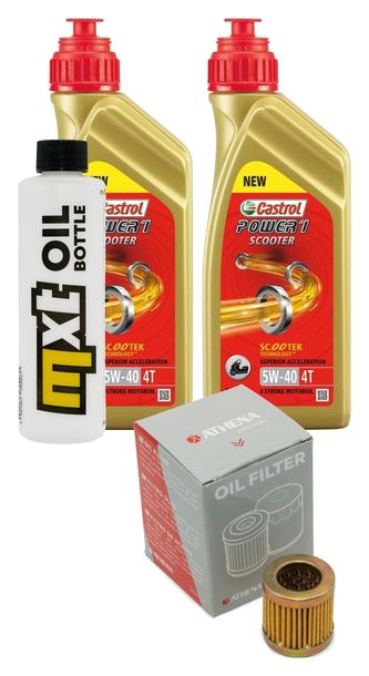 Inspektionspaket 2L 5W-40 + Ölfilter + 1x Zündkerze für Piaggio Liberty 125 ccm Bj. 1997