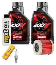 Kit d'inspection 2L 5W-40 + filtre à huile + 1x bougie pour Piaggio Hexagon LX 4 125 ccm