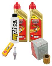 Inspektionspaket 2L 5W-40 + Ölfilter + 1x Zündkerze für Piaggio Hexagon LX 4 125 ccm
