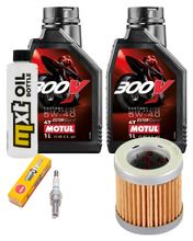 Kit d'inspection 2L 5W-40 + filtre à huile + 1x bougie pour Piaggio Hexagon LX 4 125 ccm