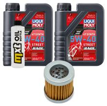 Paquete de inspección 2L 5W-40 + filtro de aceite + 1x bujía para Piaggio Hexagon LX 4 125 ccm